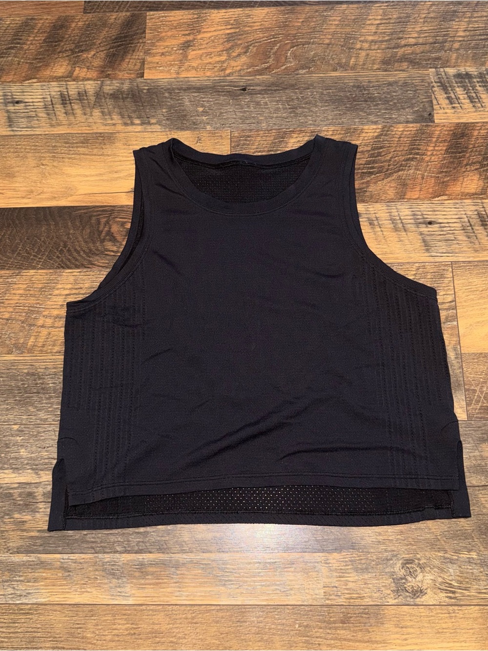 lululemon athletica Black Cropped Sleeveless Tank